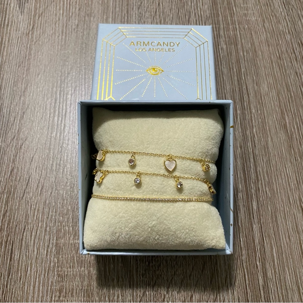 Arm Candy Los Angeles Gold Charm Bracelet Set